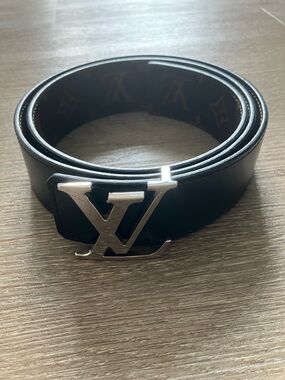 Louis Vuitton Reversible Monogram Belt - Black with Silver LV Buckle